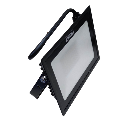 Firefly 50W LED floodlight daylight with black frame and adjustable mounting bracket for outdoor lighting
