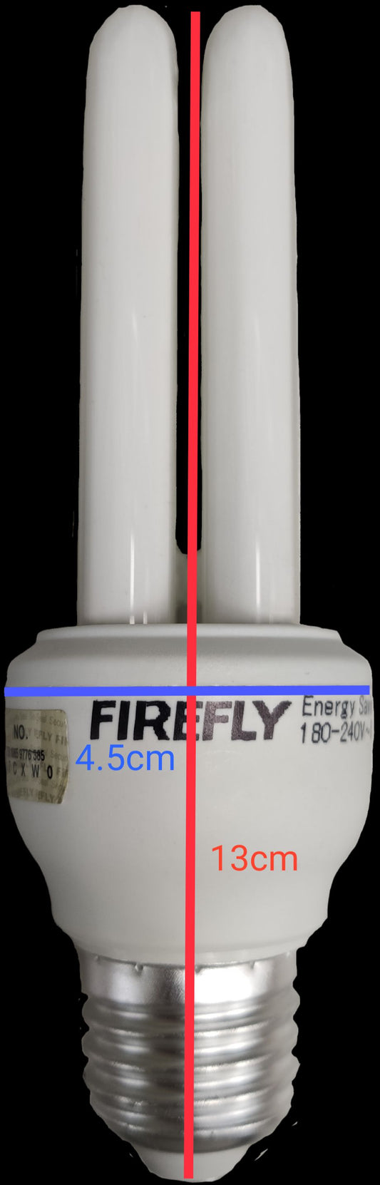 Firefly 9W Daylight CFL E27 220V 2U compact fluorescent bulb with double tube design