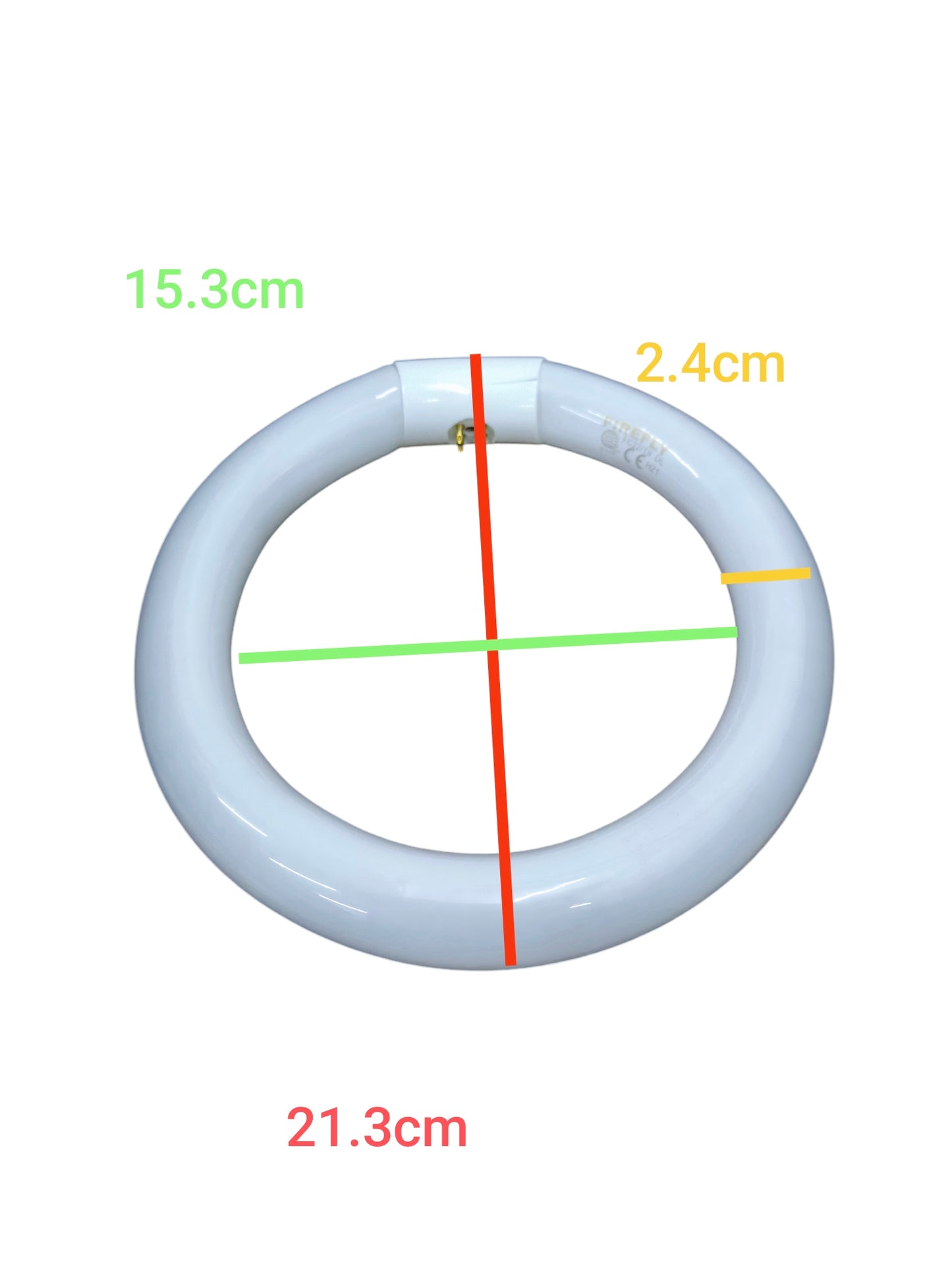 Firefly compact fluorescent ring with measurements 21.3cm outer 15.3cm inner 2.4cm width Circular Lamp 22W 6500K Daylight