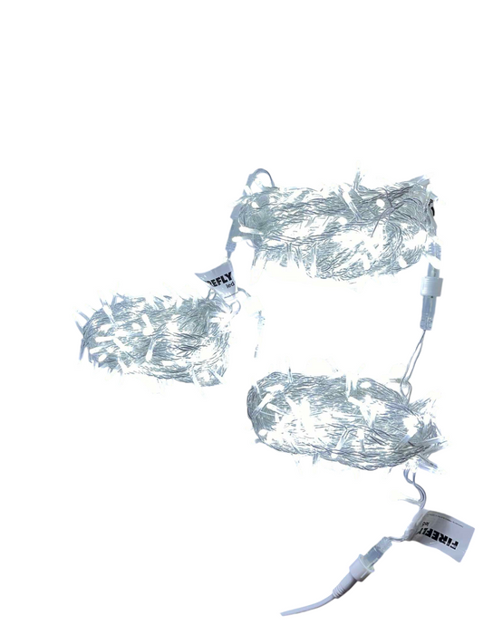Firefly LED Christmas Light String Light 30W with bright white bulbs on white wire for holiday decoration