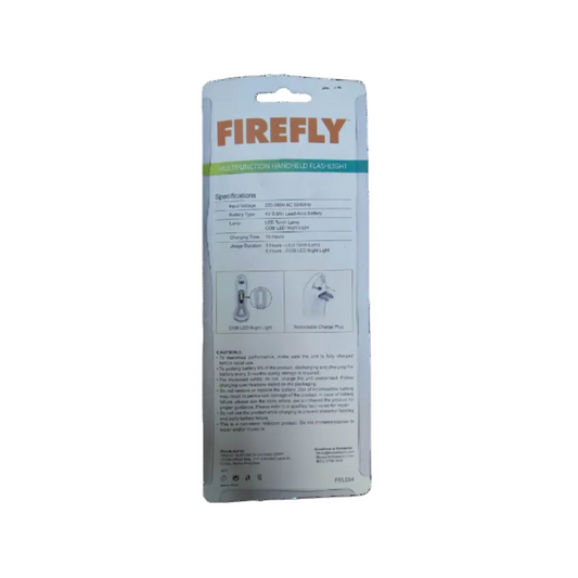 Firefly rechargeable flashlight 3W with multifunctional features and retractable charge plug