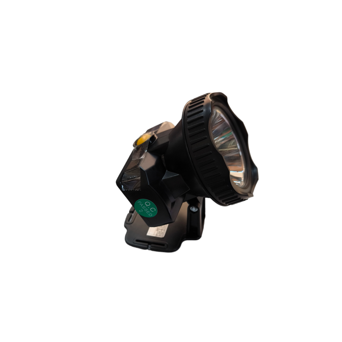 Firefly rechargeable head lamp with charger in black for work and safety lighting