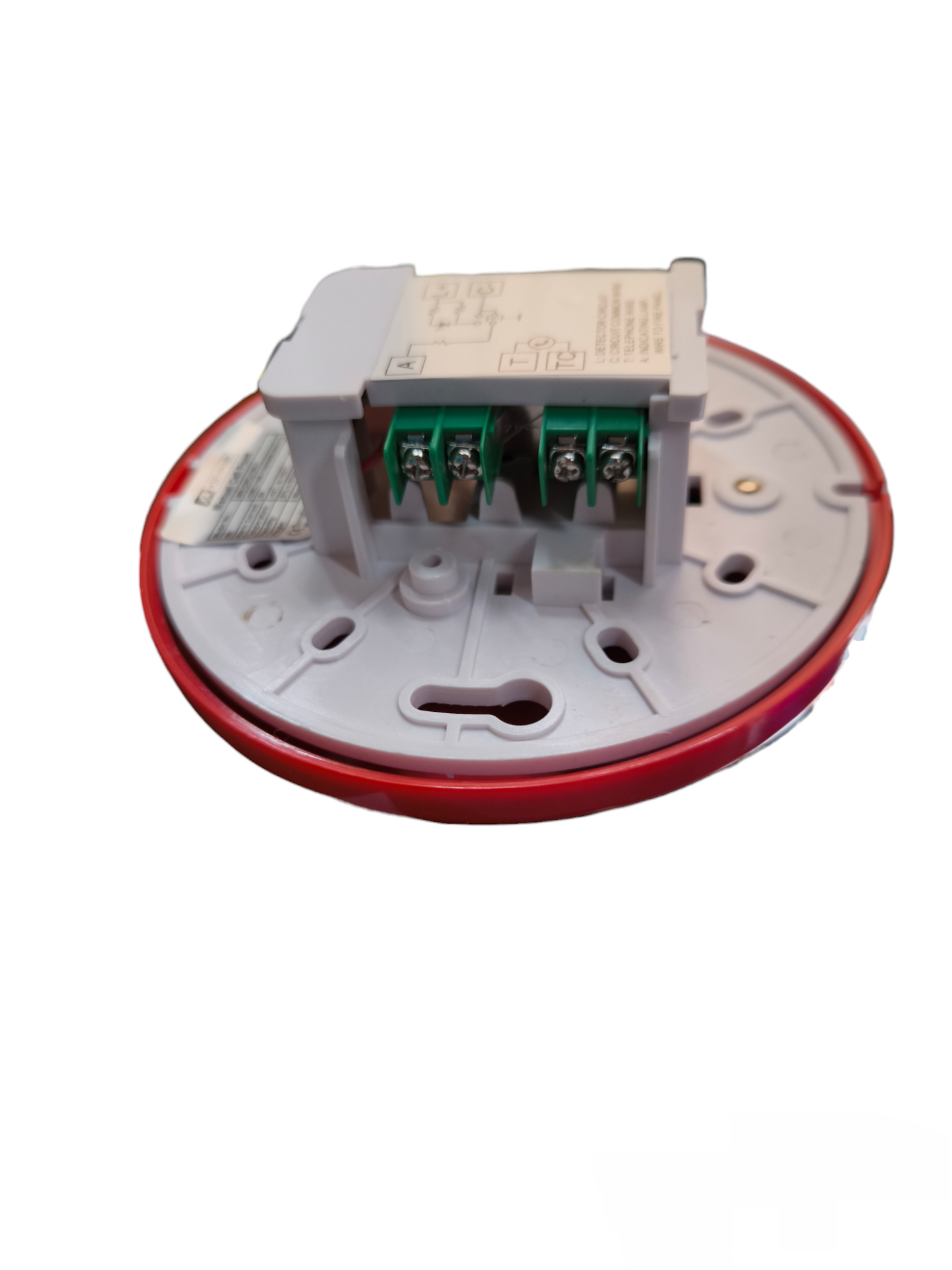 Asenware manual call point push button base with wiring terminals for fire alarms and detectors