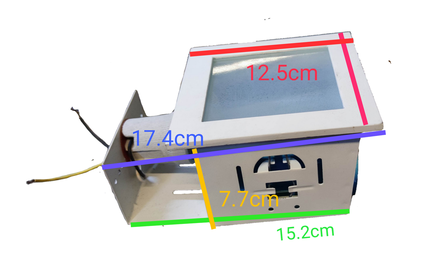 Fixture Square 5 Inches 1xE27 Lighting Installation with measurements shown for precise fitting