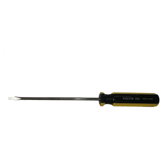 Rubicon Flat Head Screw Driver 902 125mm with black and yellow handle for precision tasks