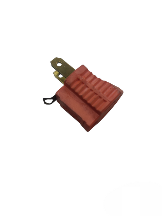 Tokina Flat Pin with Ground Adaptor 15A 125V AC in red with ridged grip for wiring connections