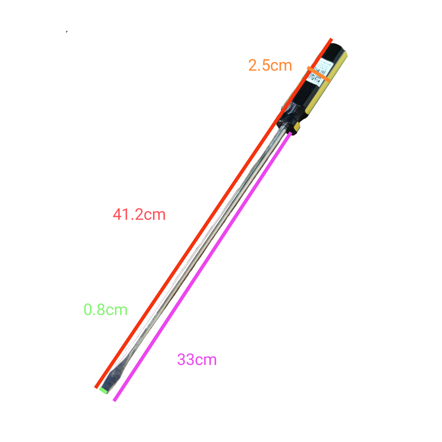 Rubicon Flat Screw Driver 906 300mm with long metal shaft and black handle for precision work