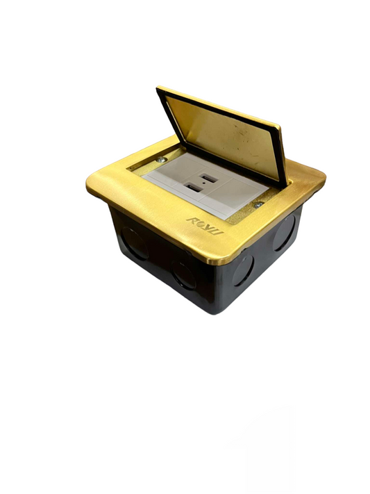 Royu Floor Outlet 2 Port USB Outlet 2100mAh with gold cover and black base power socket