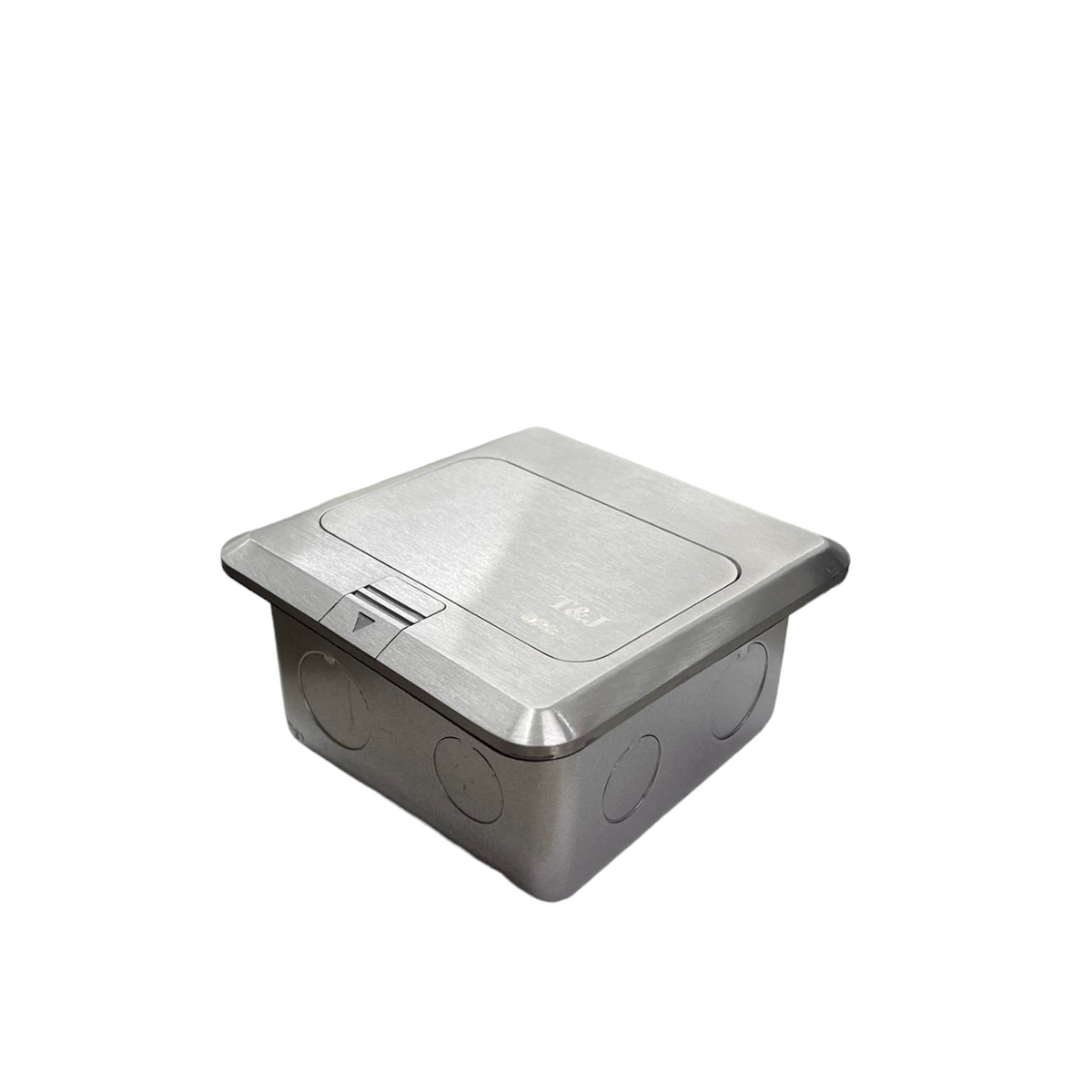 T&J Floor Universal Outlet with LAN Outlet in stainless steel for power and network connectivity