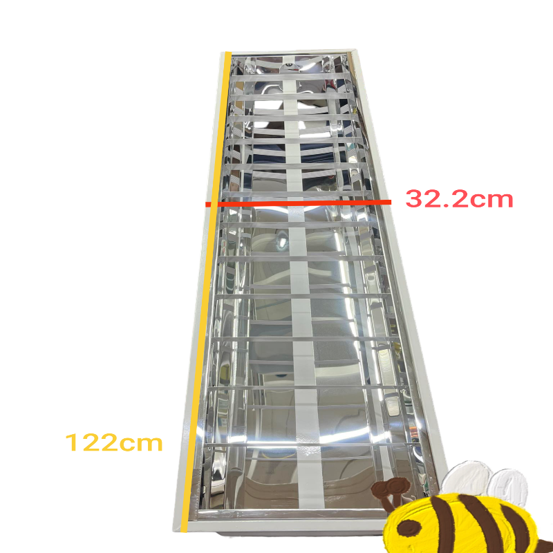 Philips and China ceiling light with Fluorescent Tube Aluminum Reflector measuring 122 cm by 32.2 cm