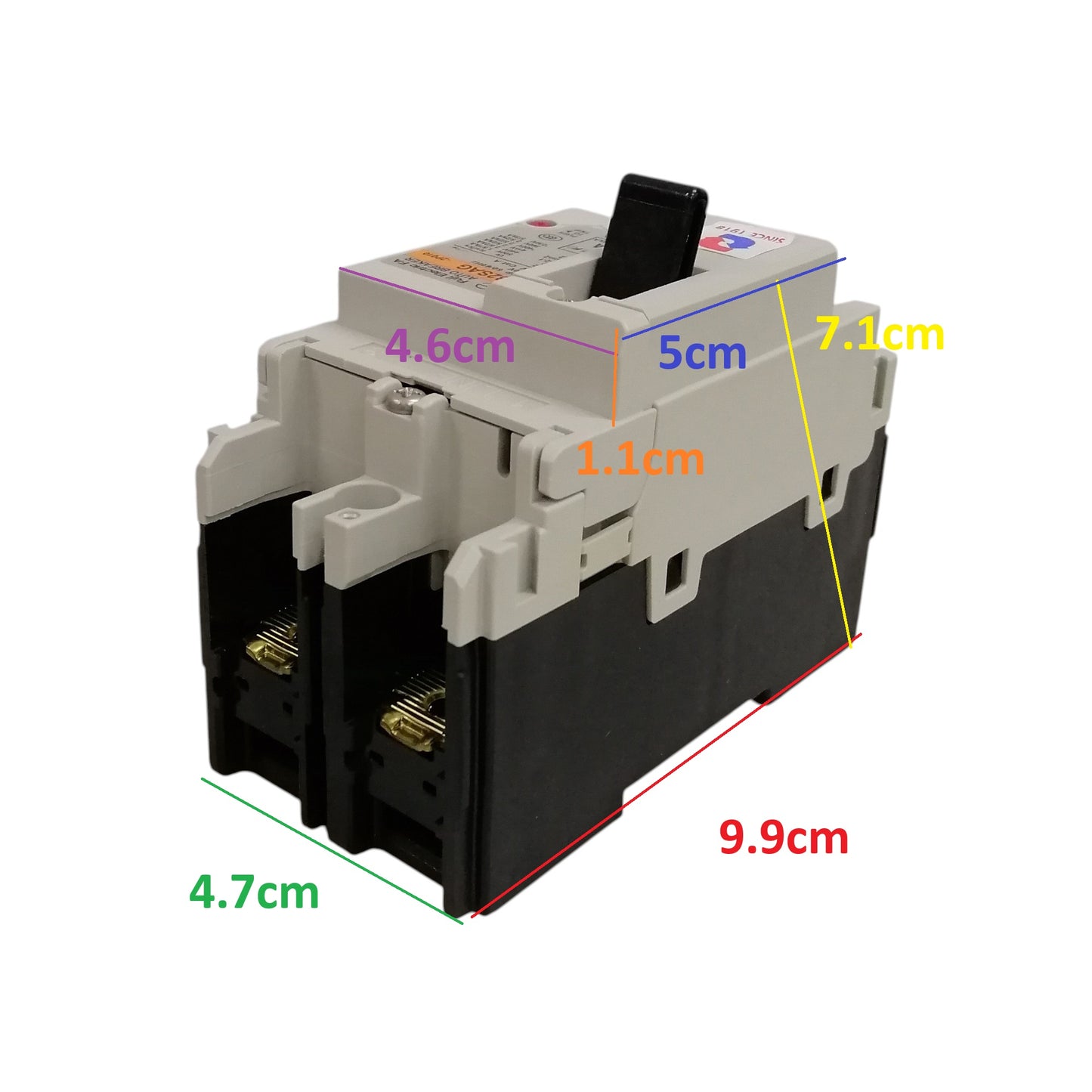 Fuji 100A MCCB molded case circuit breaker with dual terminals and compact design for electrical safety