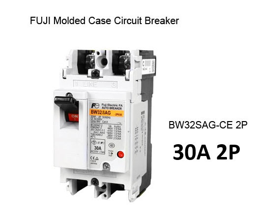 Fuji MCCB BW32SAG-CE 30A 2Pole molded case circuit breaker white body black switch