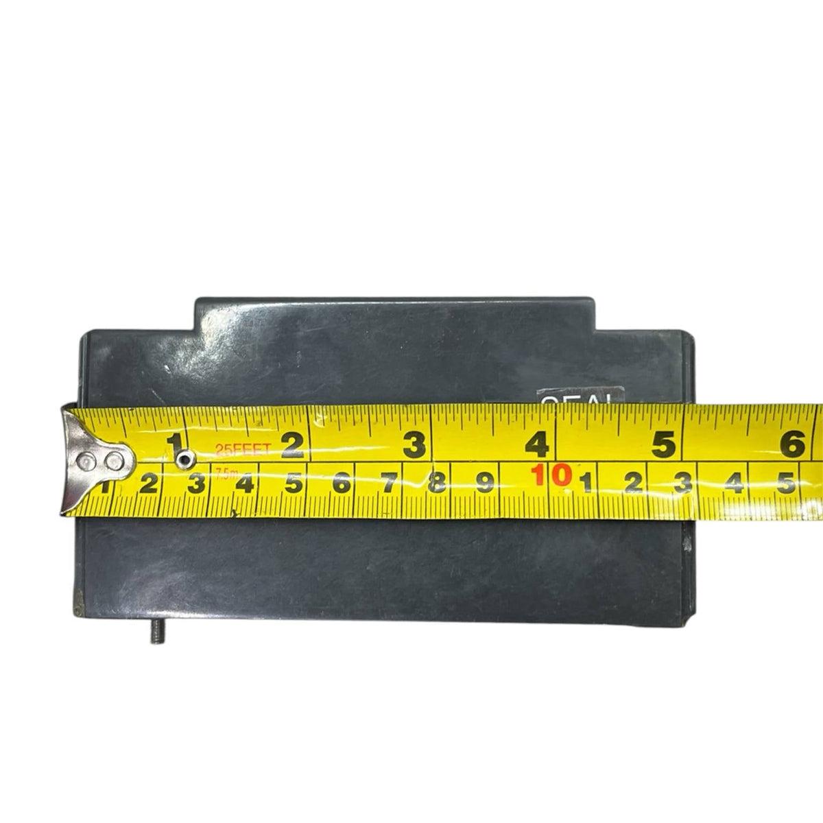 GE 15A 3Pole Industrial Circuit Breaker 220V showing side view with measuring tape for size