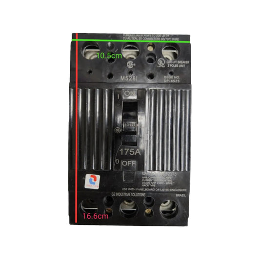 GE 175A 3 Phase 3 Pole Circuit Breaker with on off switch and industrial design
