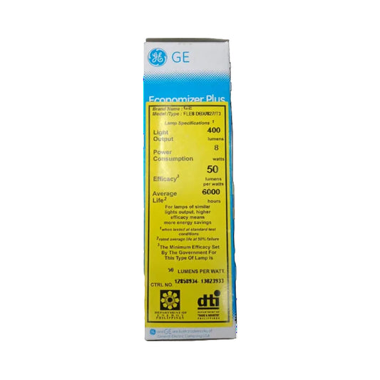 8W warm white CFL bulb E27 energy-efficient compact fluorescent bulb with 400 lumens output