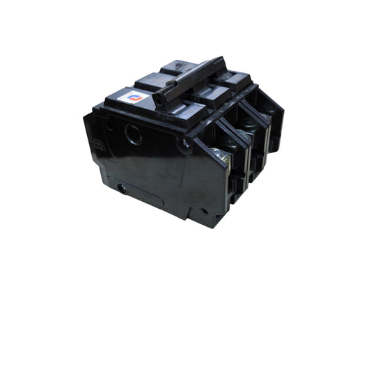 GE 15A 3 Pole Circuit Breaker black molded housing three pole electrical panel breaker