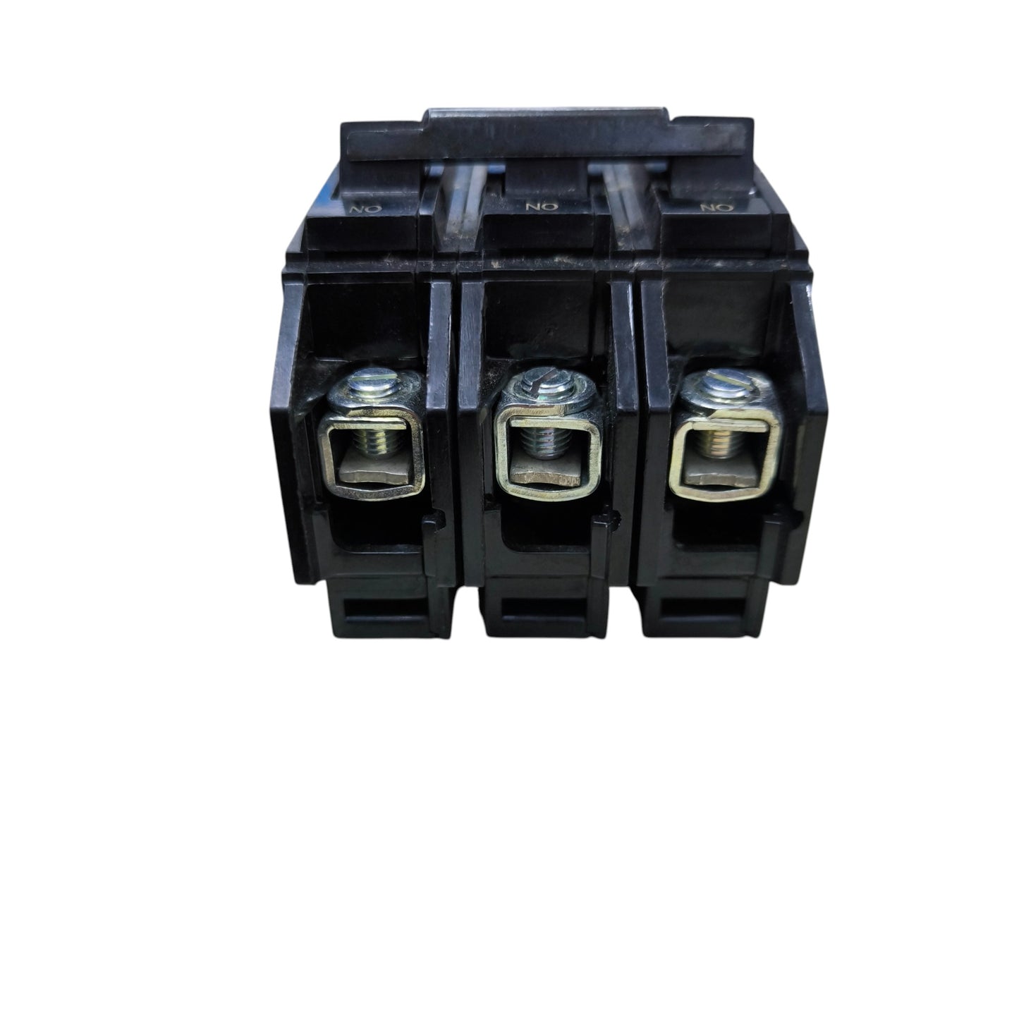 GE 15A 3 Pole Circuit Breaker three pole black housing with screw terminal connections for panels