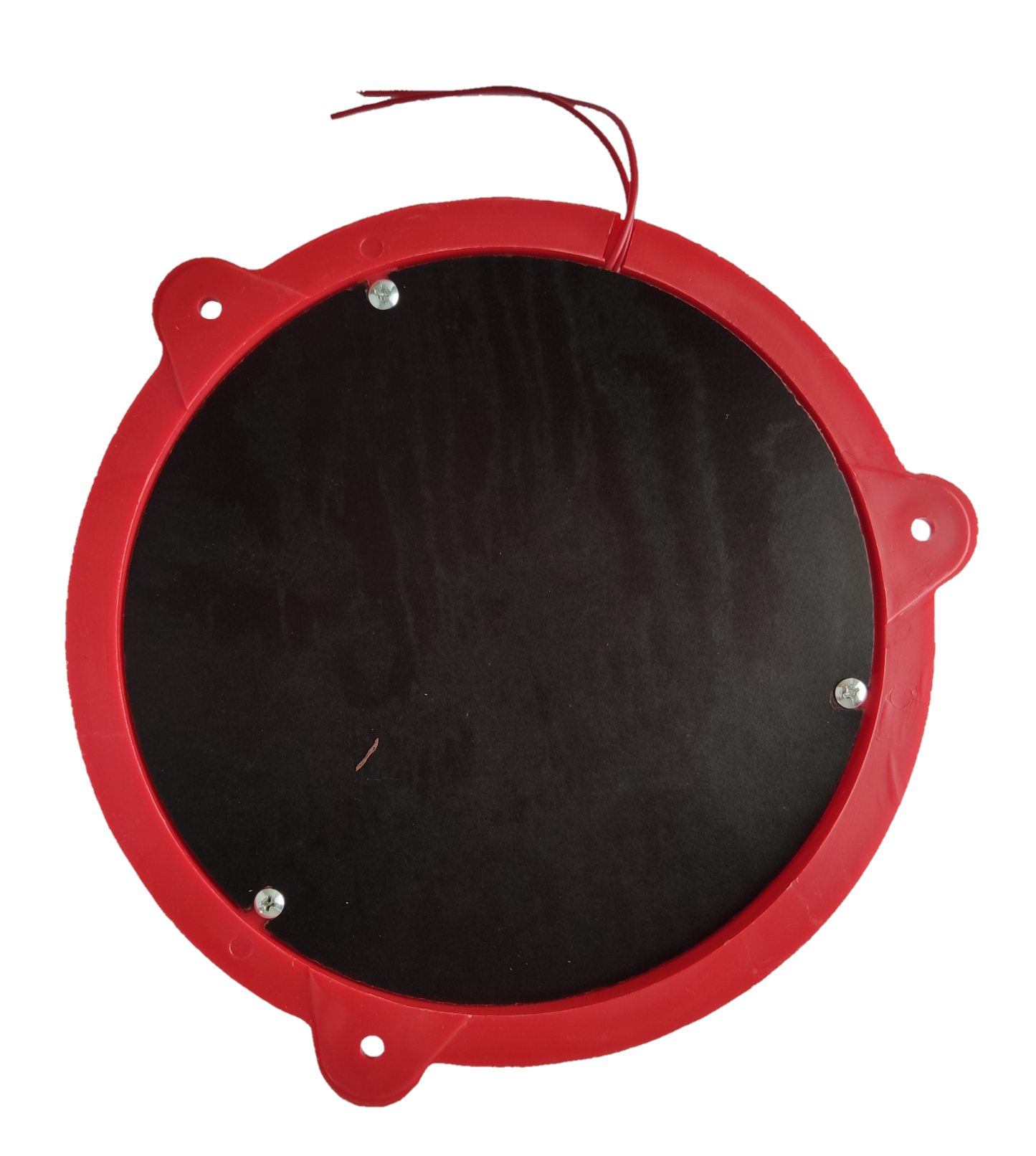 Grippes 10 inch fire alarm bell with red outer frame and black center plate for safety alert