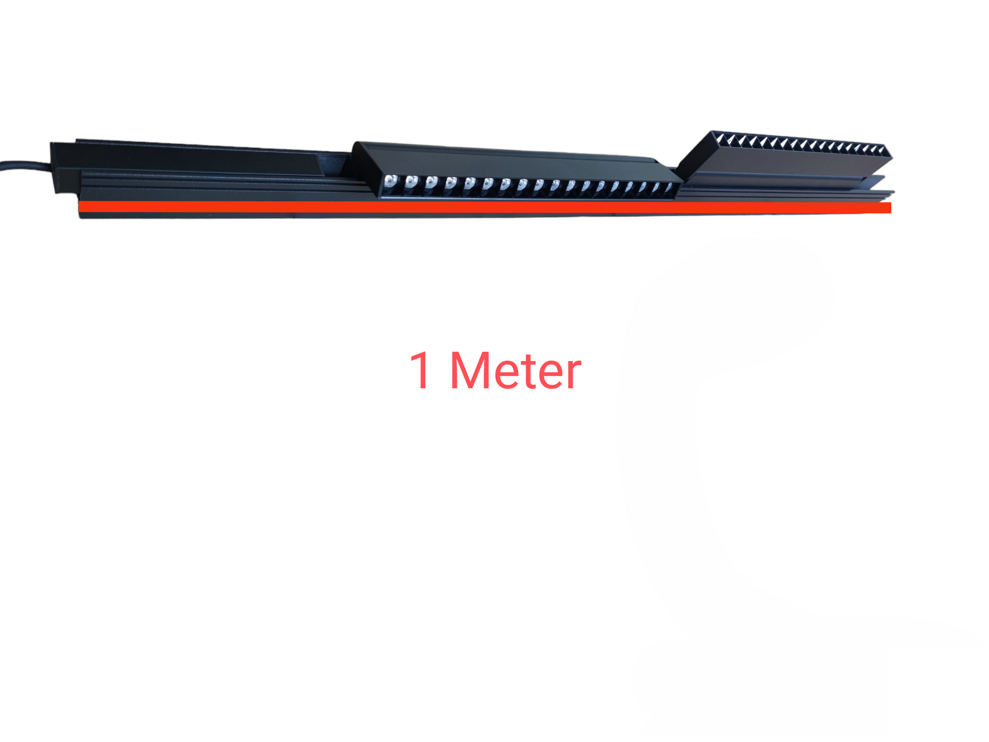 ILLUMIQ TERRA 18W LED foldable grille track light in black with modern design and 1 meter length