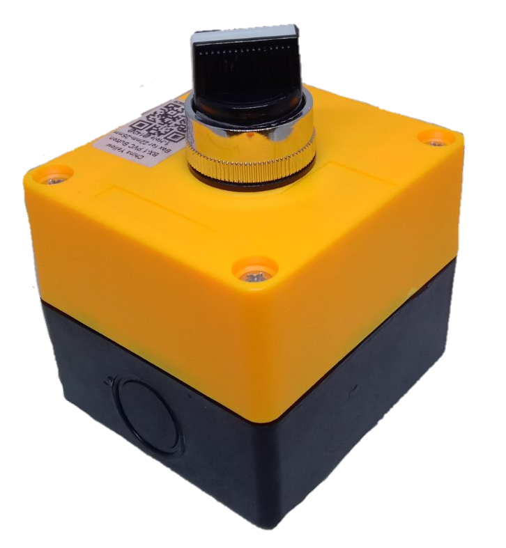 Auspicious 3 position selector switch 22mm with yellow and black housing for power control