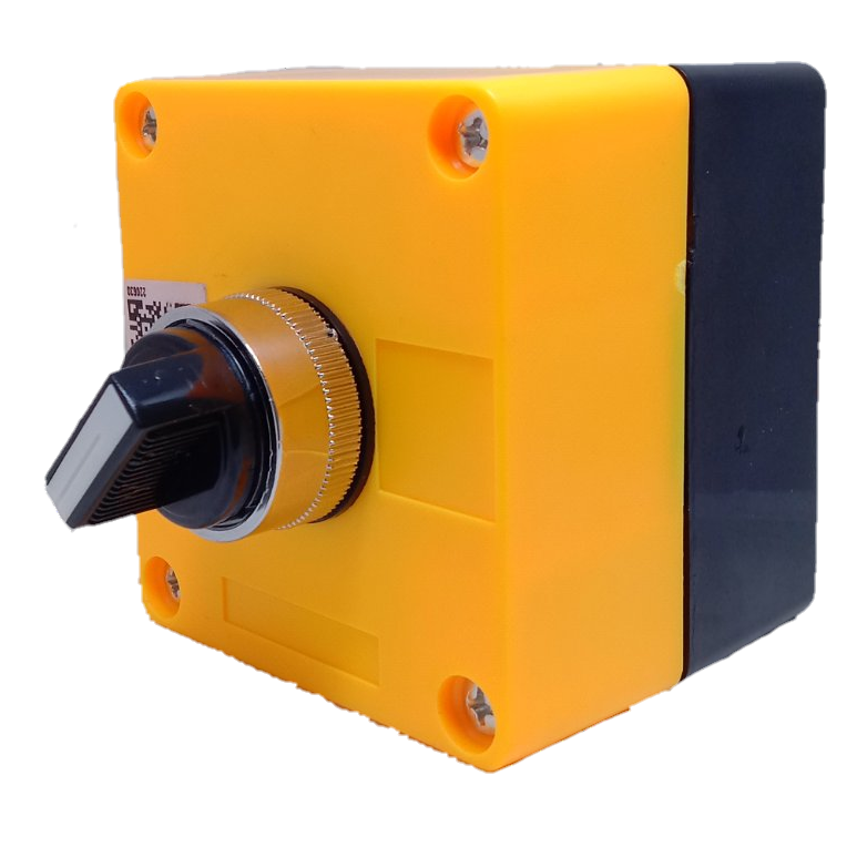 Auspicious 3 position selector switch 22mm with yellow and black casing for power control