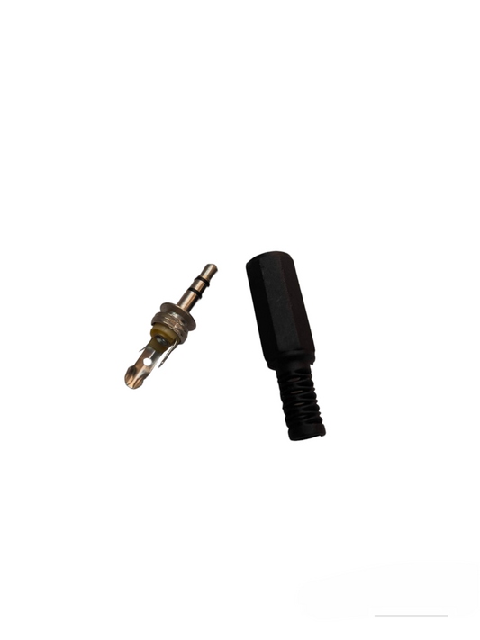 3.5mm stereo plug connector replacement part for microphone accessories with black plastic casing