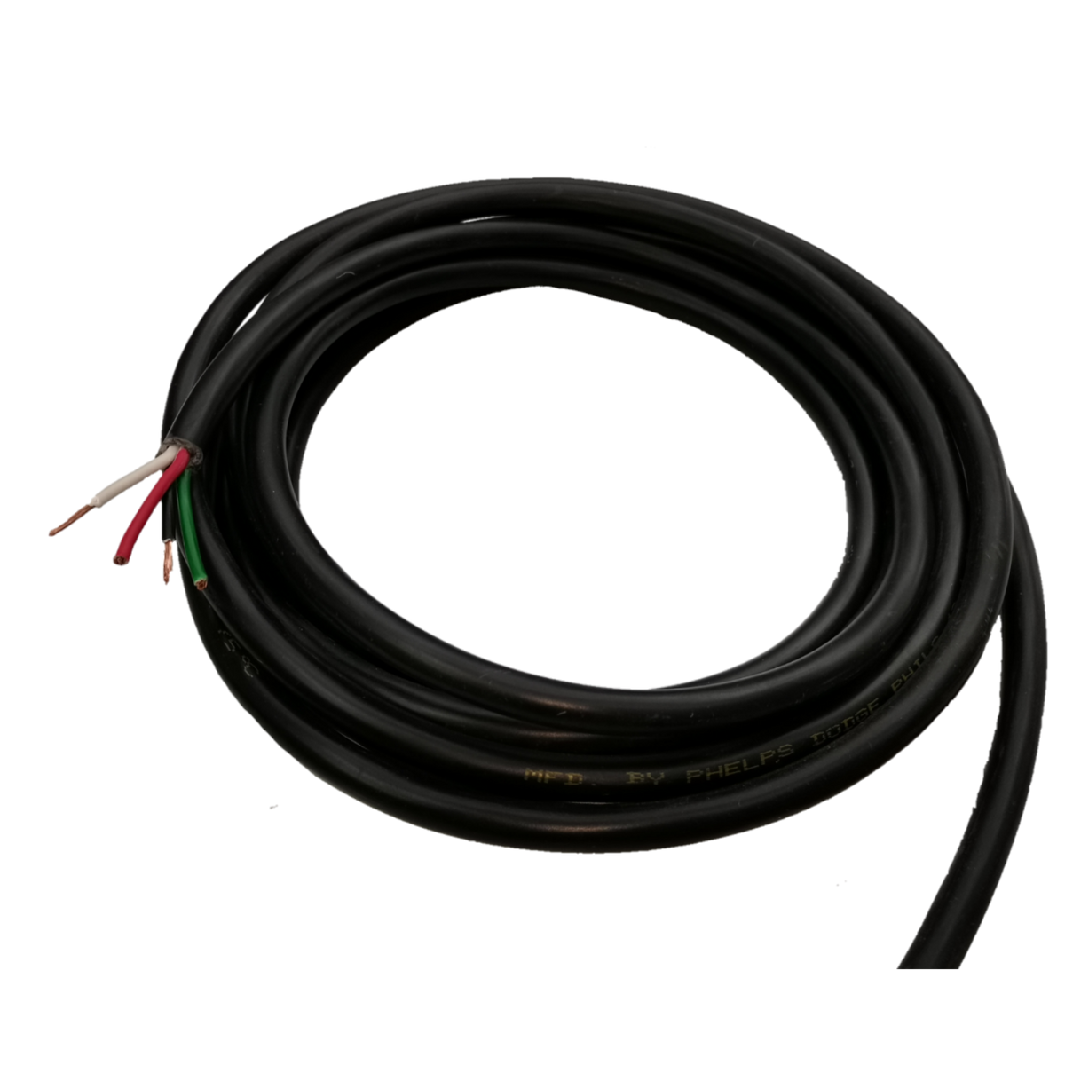 Phelps Dodge 4 core 2.0mm electrical wire black insulated with visible copper ends