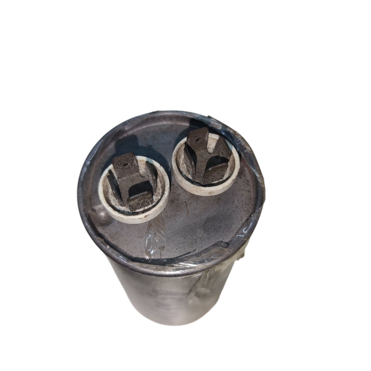 Aerovox 45MFD 370VAC capacitor with two metal terminals for electrical circuitry and parts