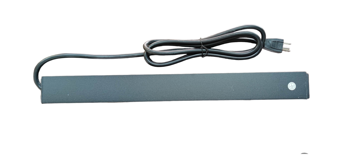 Grippes 6 gang power distribution unit with six outlets and attached power cord
