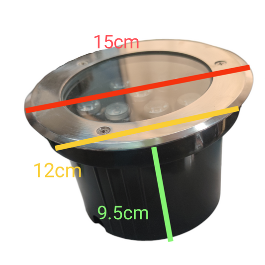 China made 9W LED Pool Lights 12VDC with stainless steel finish and compact dimensions for pool installation