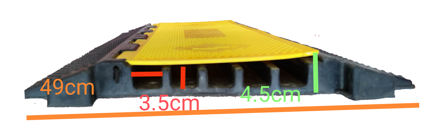Grippes Cable Ramp Protector 5 Channel with yellow top cover and five cable channels for organized cable management