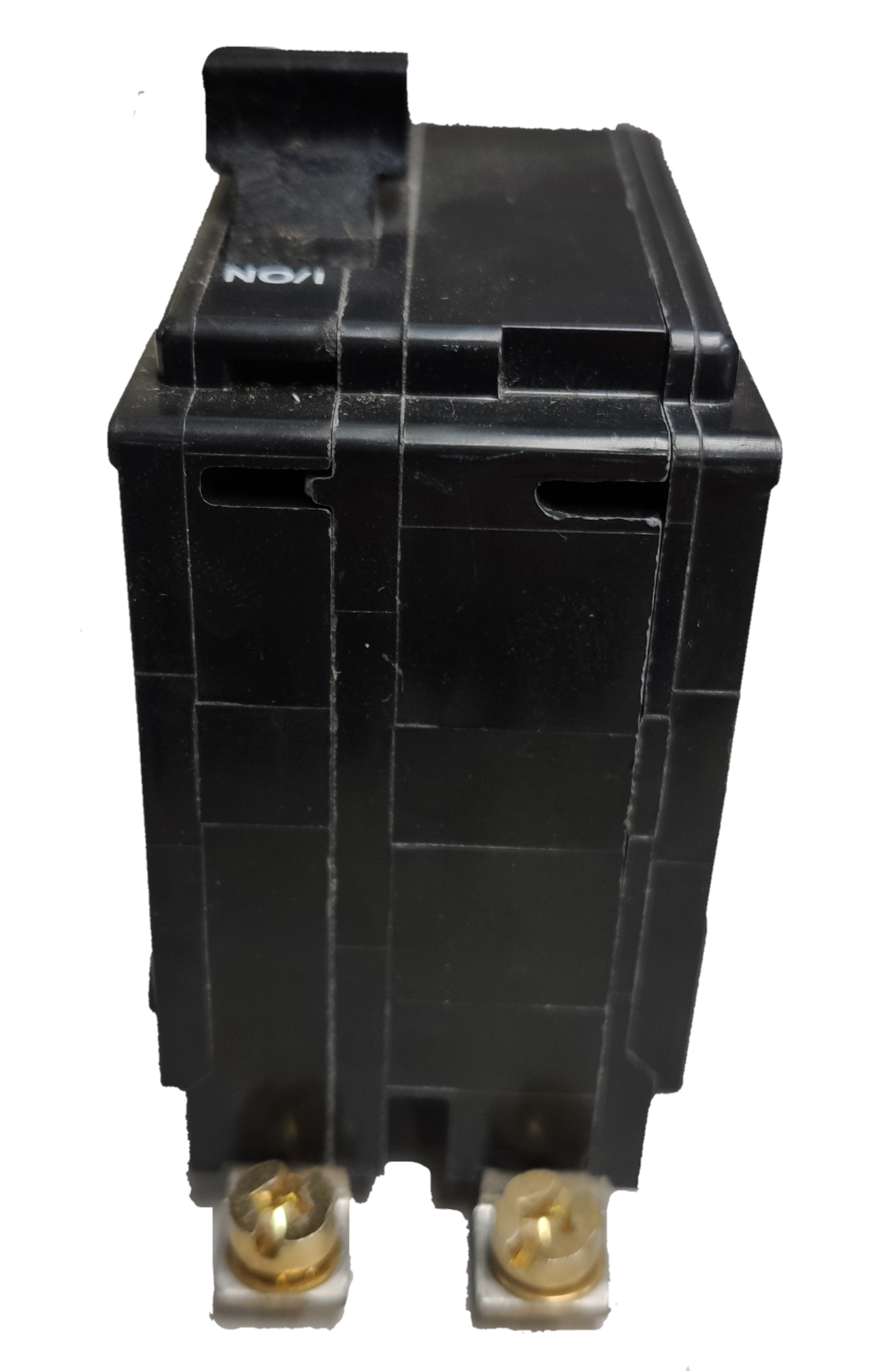Square D Circuit Breaker 30A 2 Pole QOB black electrical component with brass terminals