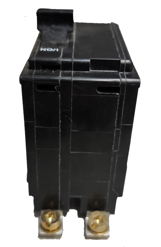 Square D Circuit Breaker 30A 2 Pole QOB black electrical component with brass terminals