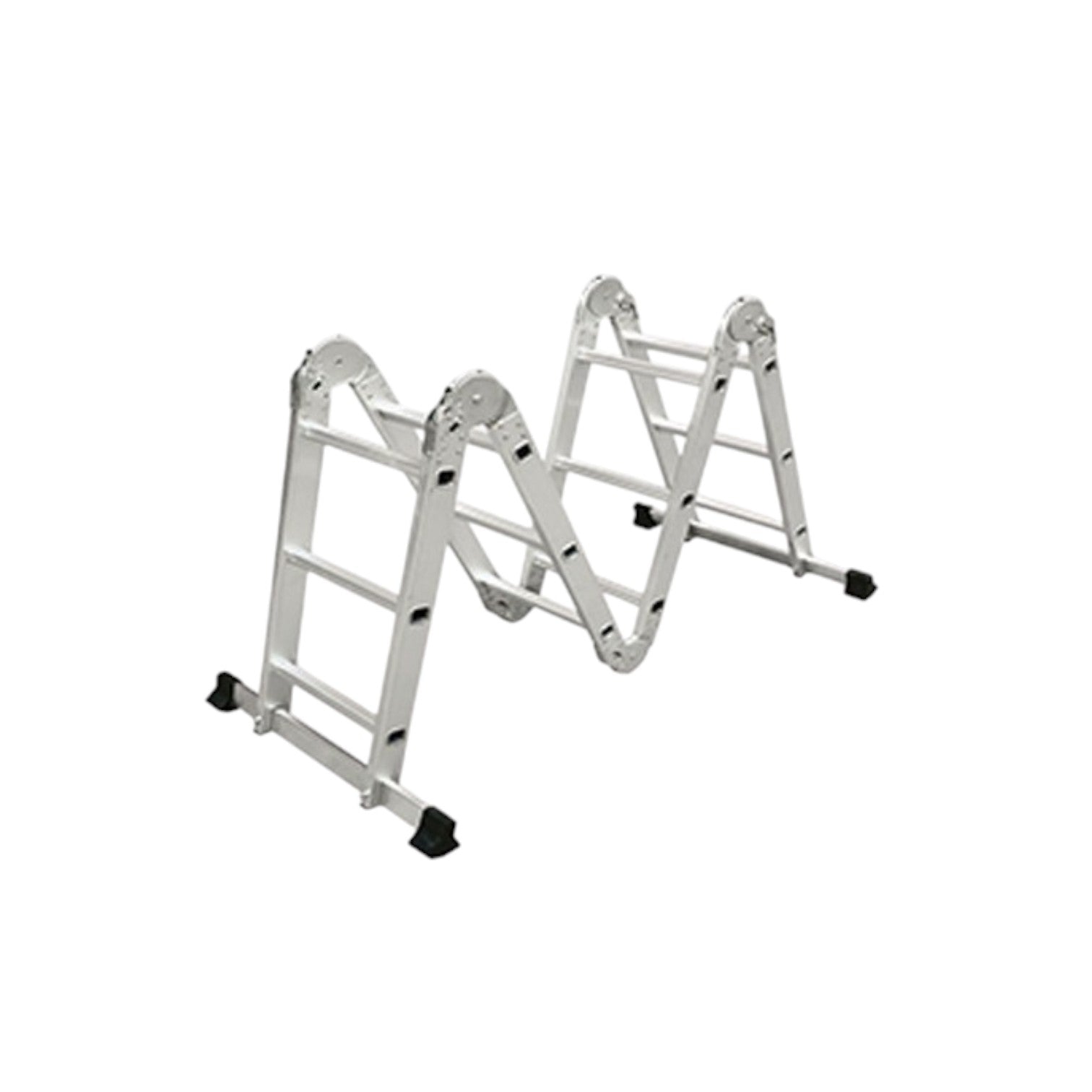 Butterfly foldable multi-purpose ladder 4x4 aluminum folding zigzag ladder with rubber feet and locking hinges