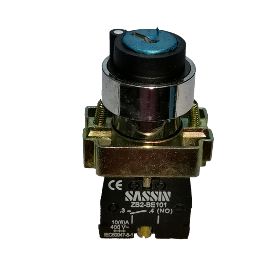 Sassin Key Operated Switch 3P 2NO with a metal and plastic body for electrical circuitry parts