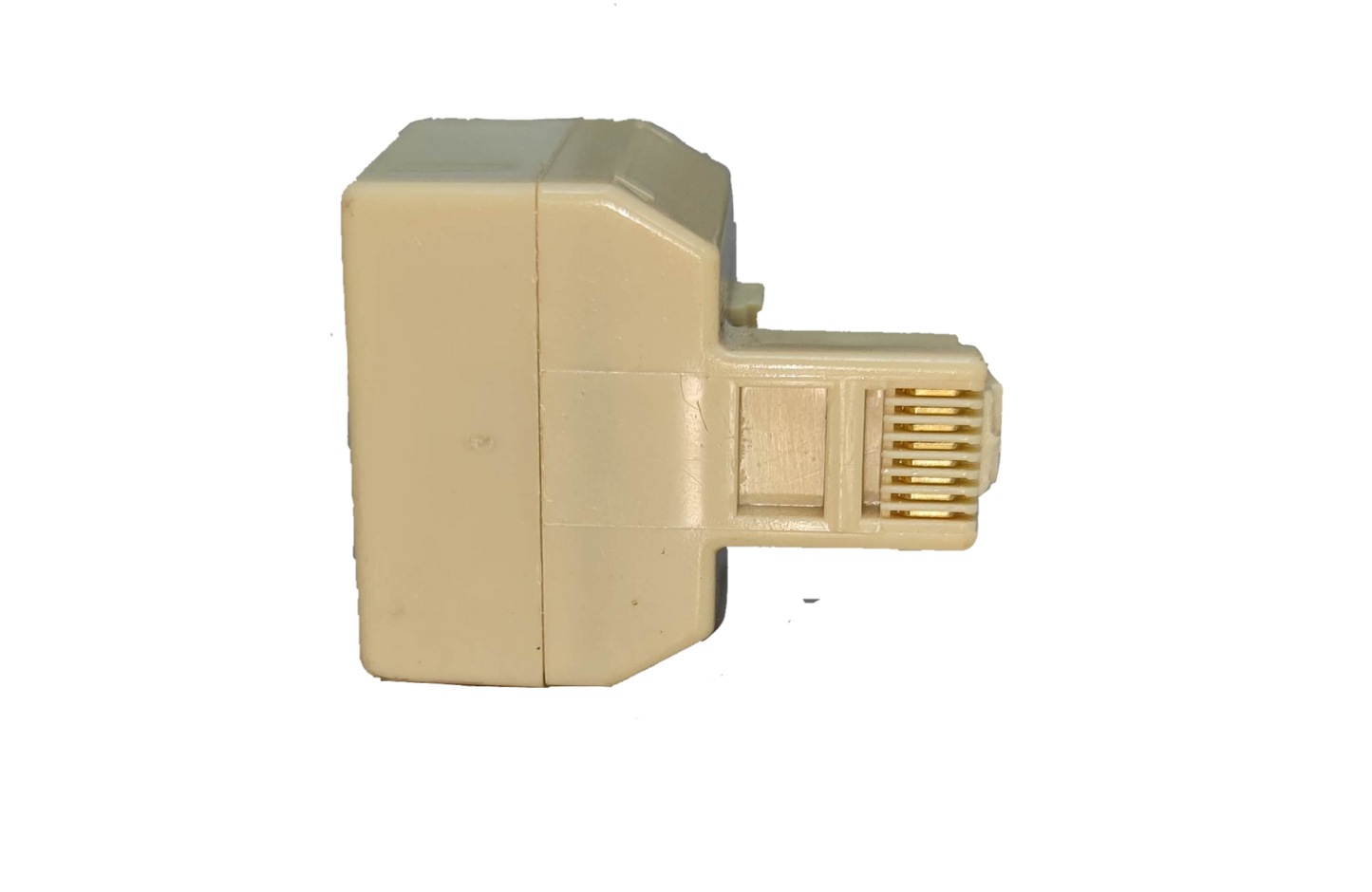 LAN splitter 2 female to 1 male beige electrical circuitry part for network connection