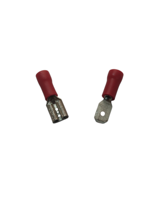 Lugs Male and Female 0.30mm to 1.25mm electrical connectors with red insulation for circuitry