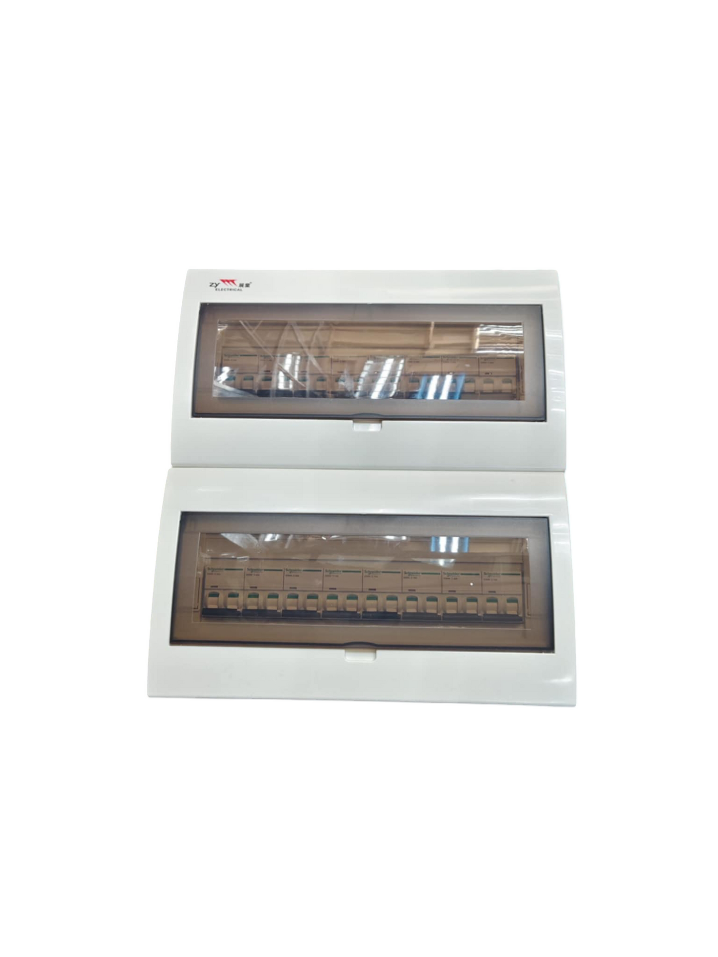 Schneider and ZY Panel Board 50A 2 Pole Main Miniature electrical panel with protective cover