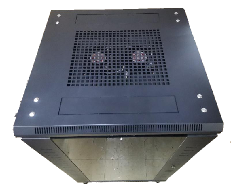 Grippes Server Rack 18U with ventilation fans and secure locking mechanism for electrical circuitry parts
