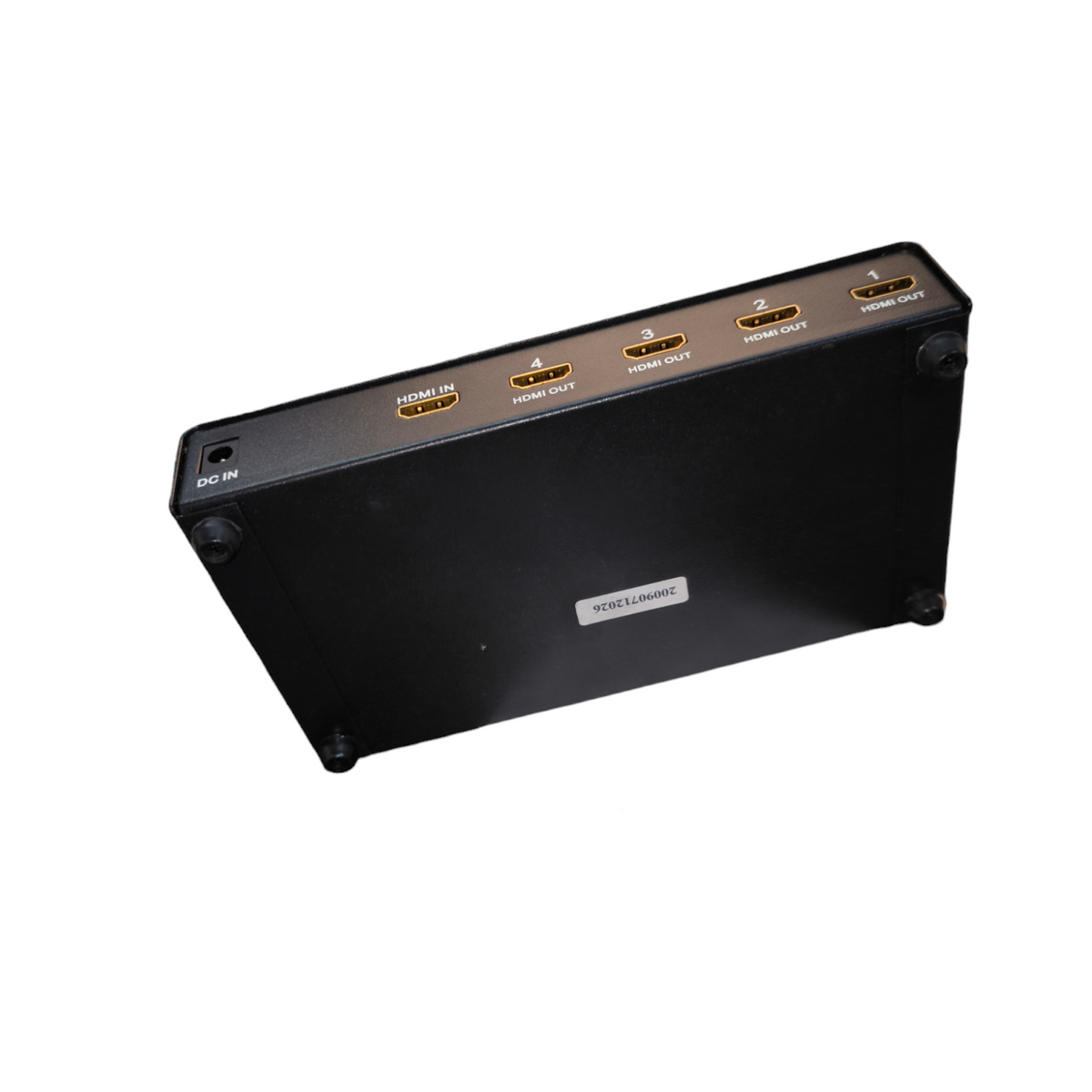 Grippes Splitter 1x4 Version 1.3 220V black HDMI splitter with four output ports for signal distribution