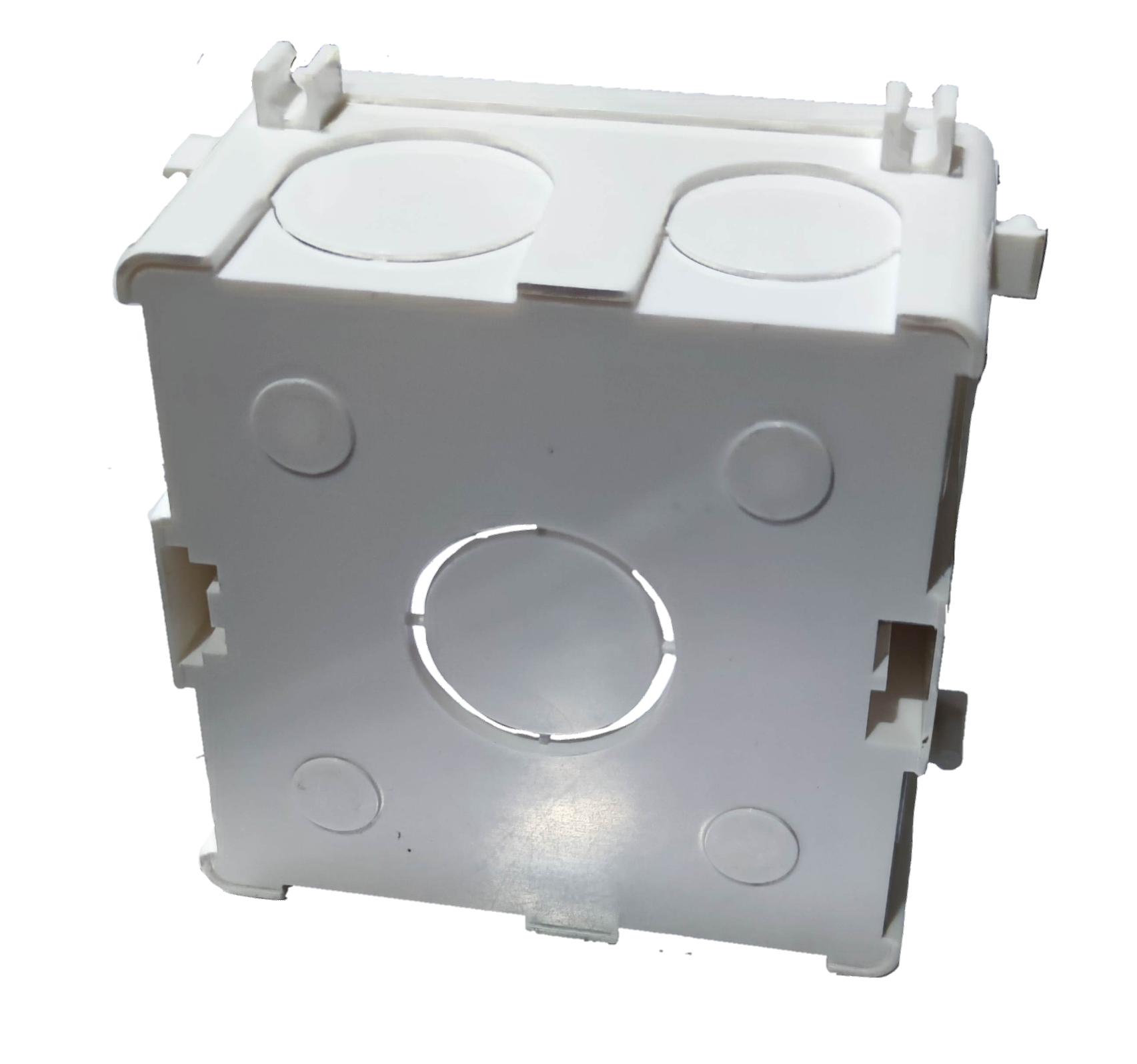 Bull Square Flush Type Utility Box in white plastic for electrical wiring installation