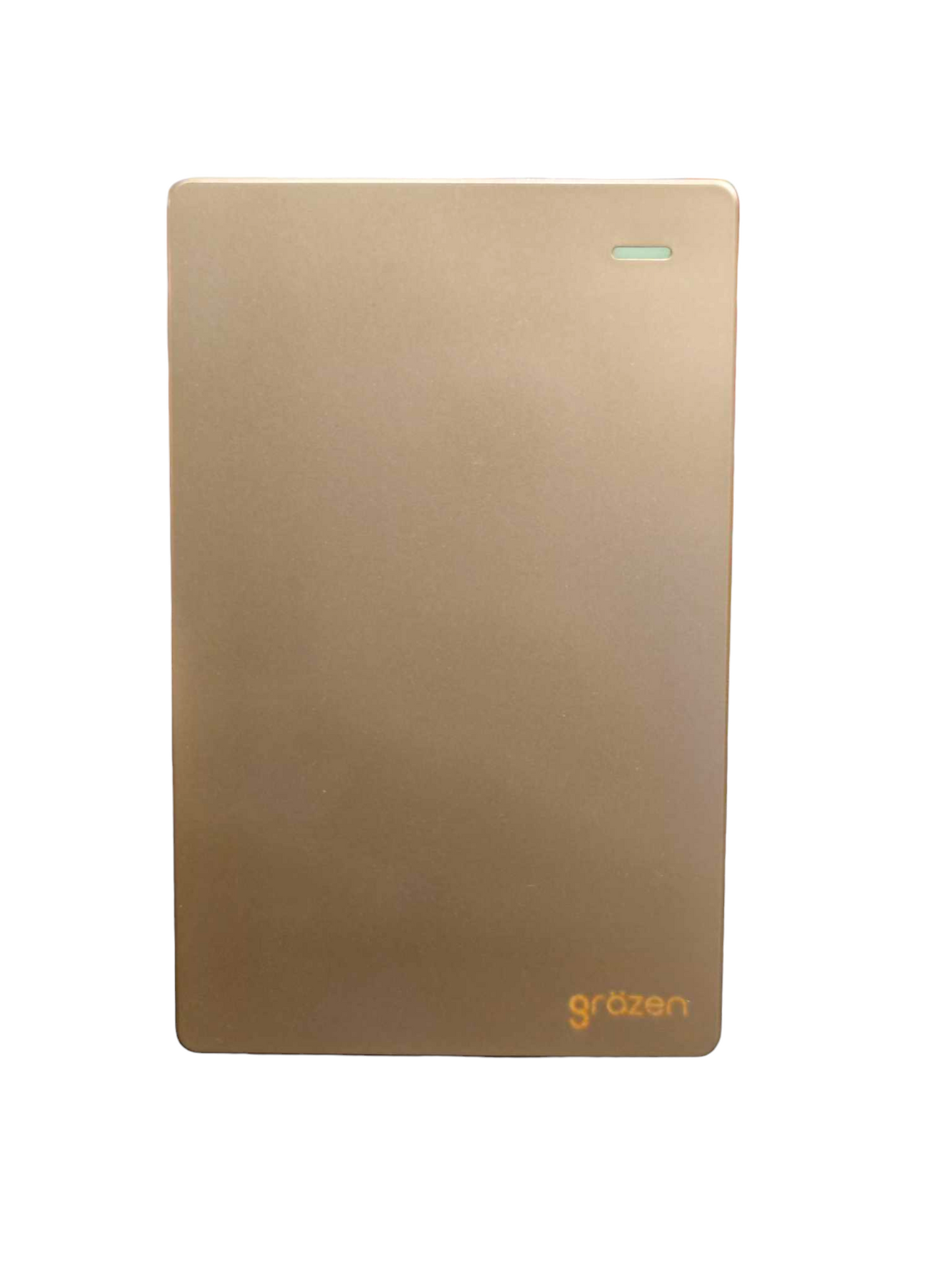 Grazen 1 gang 3 way switch with plate in sleek gold finish for modern interiors