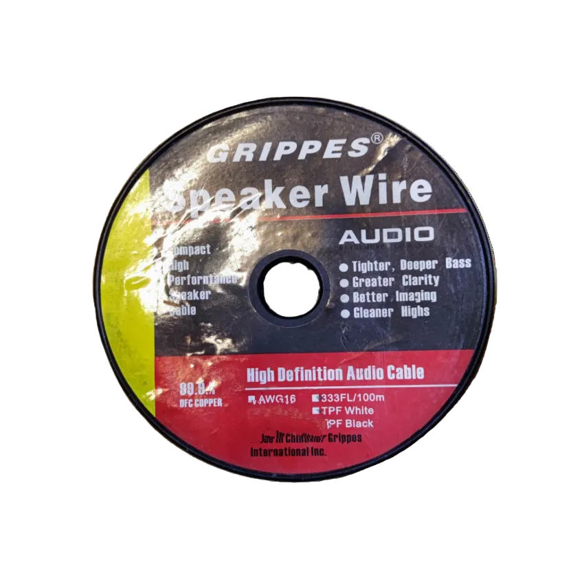 Grippes 18 gauge speaker wire 100 meters spool high definition audio cable with OFC copper