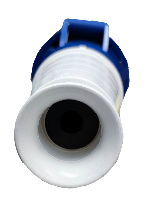 Grippes 63A industrial outlet connector with blue and white casing for electrical circuitry