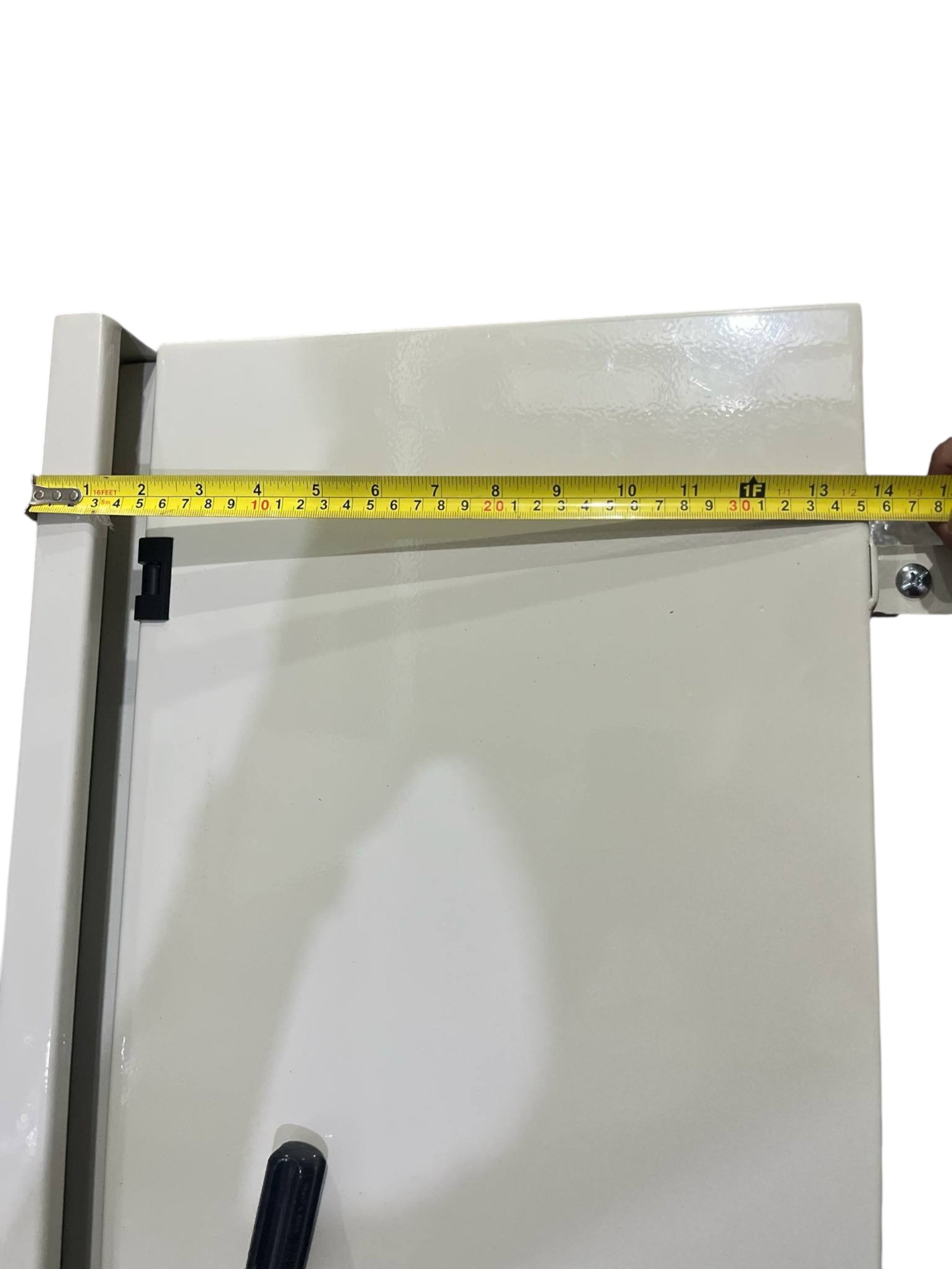 Local panel board showing measurement with tape for Gutter 2400mm x 350mm x 300mm dimensions