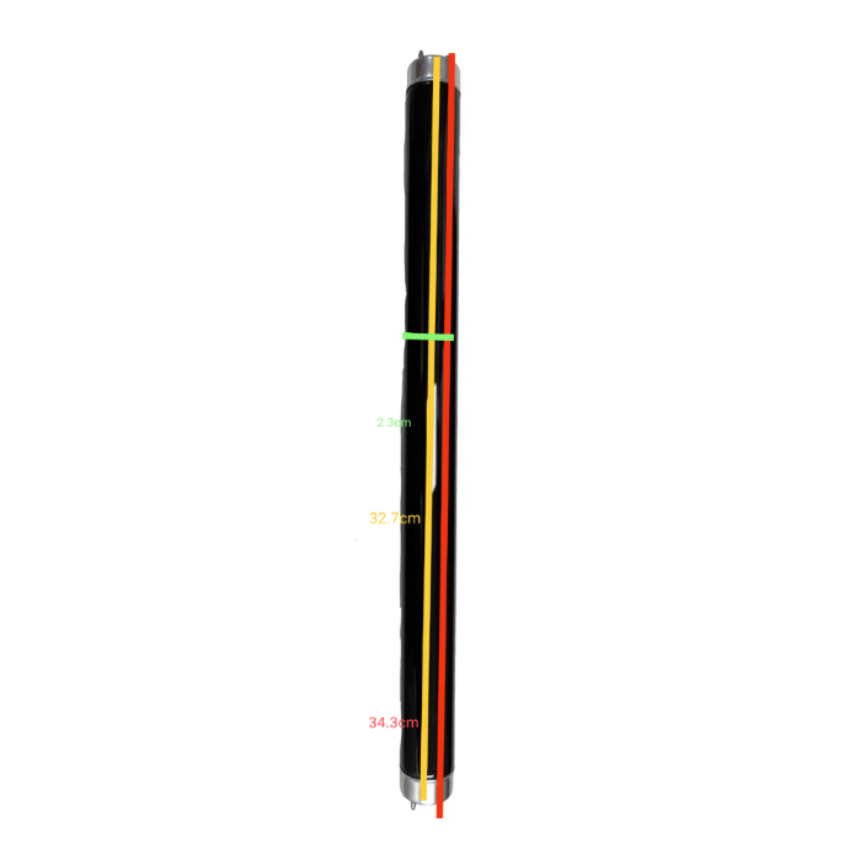 Haichao 10W T8 black light fluorescent tube with detailed measurements for easy installation