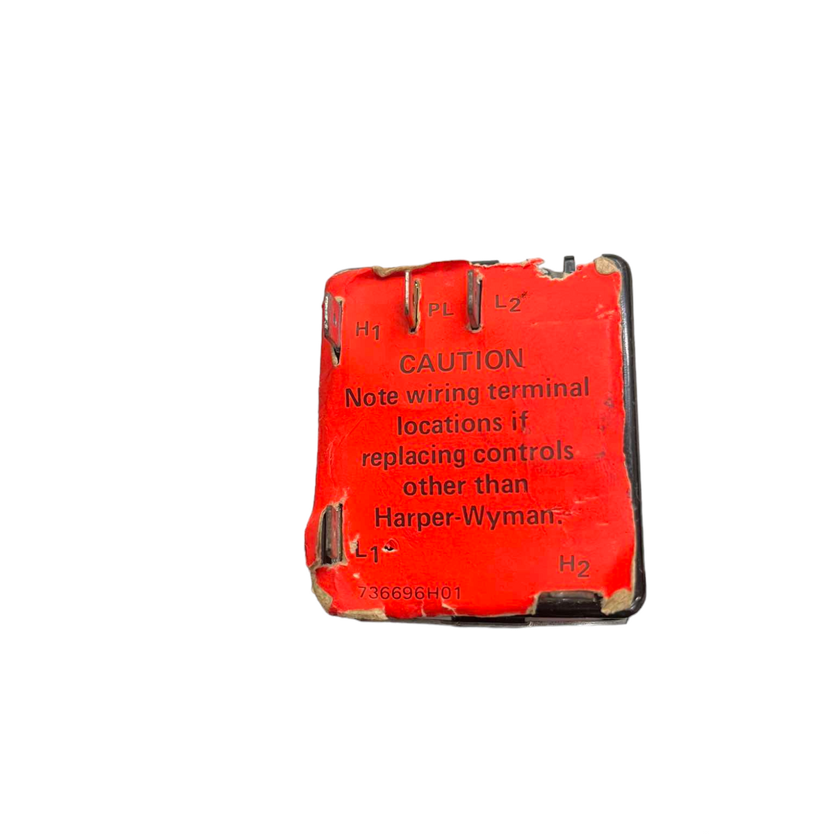 HARPER-WYMAN Infinite Switch 15A 220V Long Shaft stove part with red warning label for cooktops