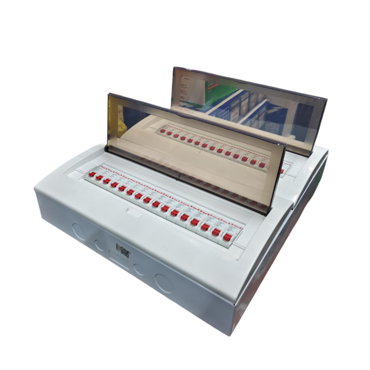 HDB Type Miniature Circuit Breaker panel box with transparent cover and red switches by Himel and ZY