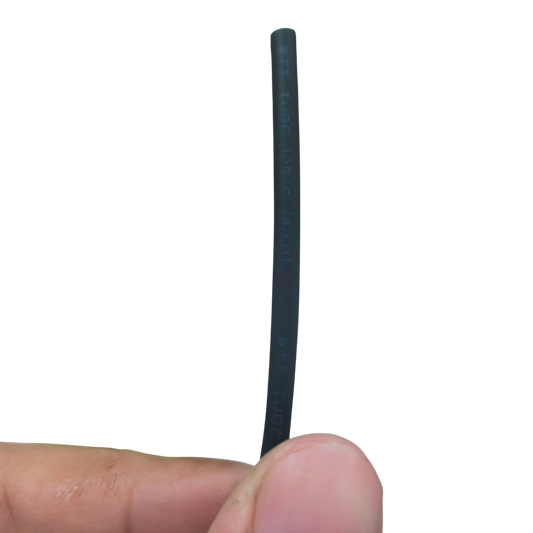Heat Shrinkable Tube Black-2mm held between fingers for cable management use