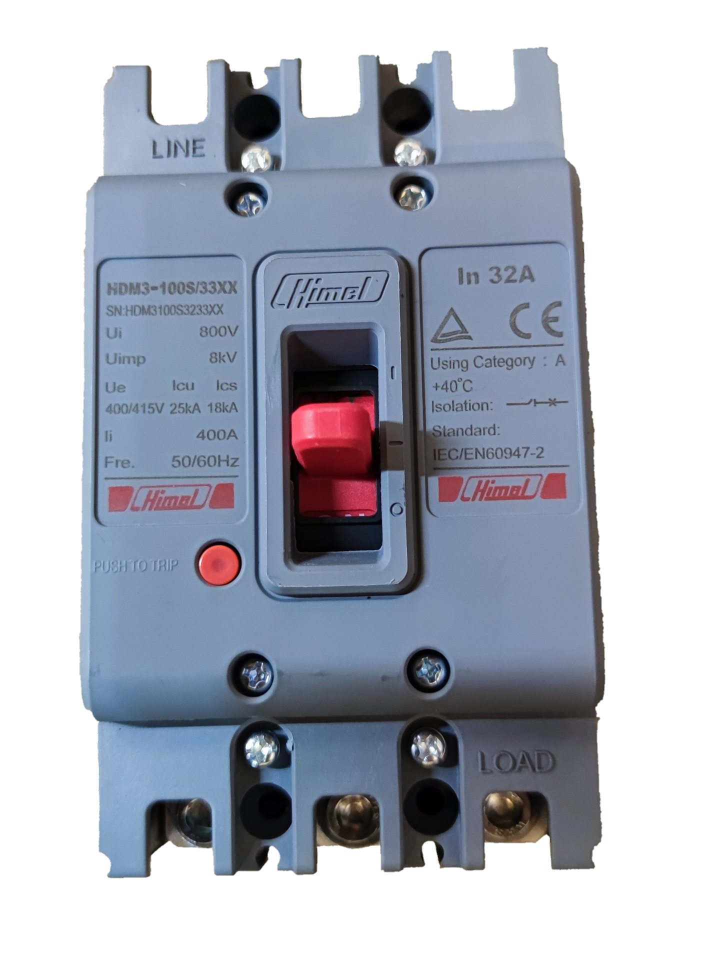 Himel 32A 3 pole circuit breaker designed for electrical safety in high-demand applications
